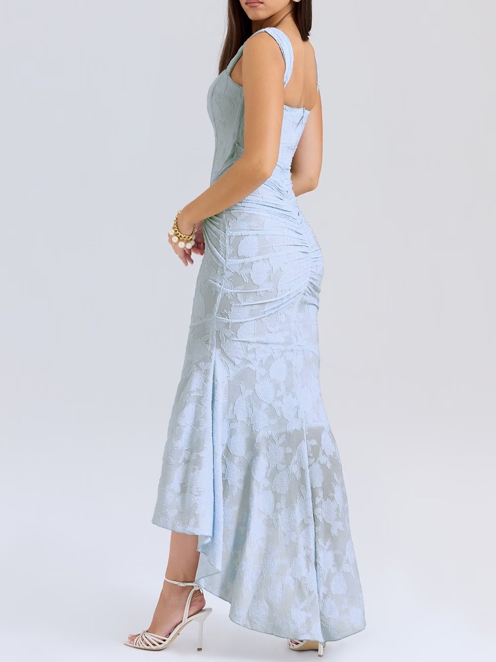 Cesca | Floral Burnout Corset Maxi Dress - Lora Toronto