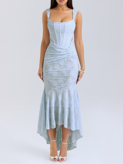 Cesca | Floral Burnout Corset Maxi Dress - Lora Toronto