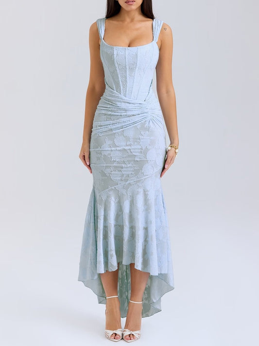 Cesca | Floral Burnout Corset Maxi Dress - Lora Toronto