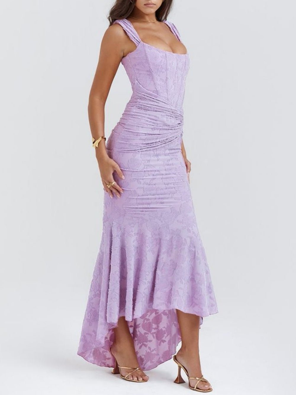 Cesca | Floral Burnout Corset Maxi Dress - Lora Toronto