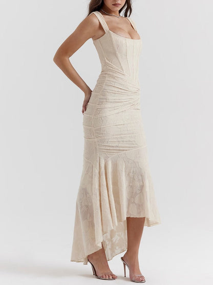 Cesca | Floral Burnout Corset Maxi Dress - Lora Toronto