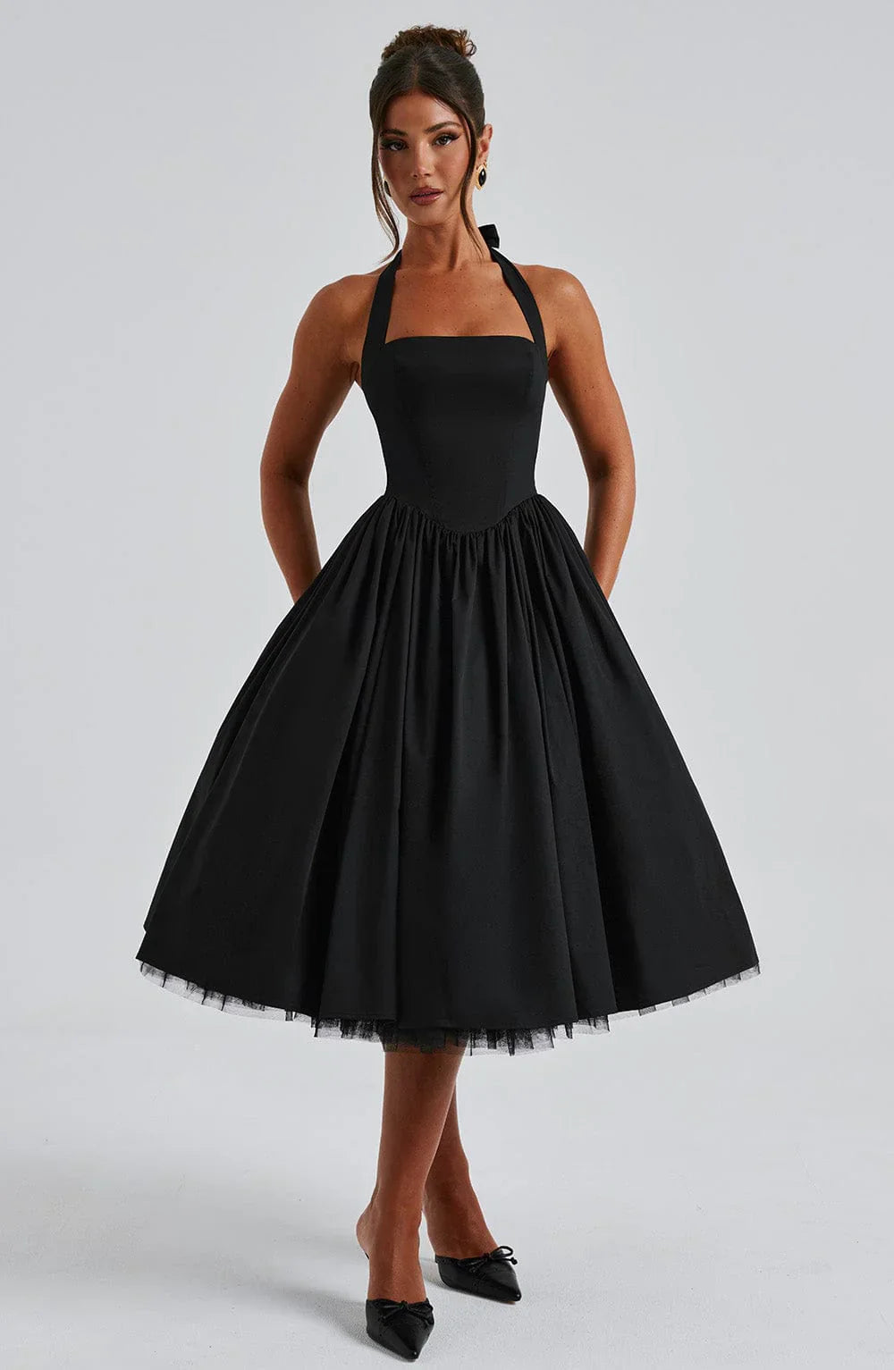 Cressida | Square Halter Midi Dress