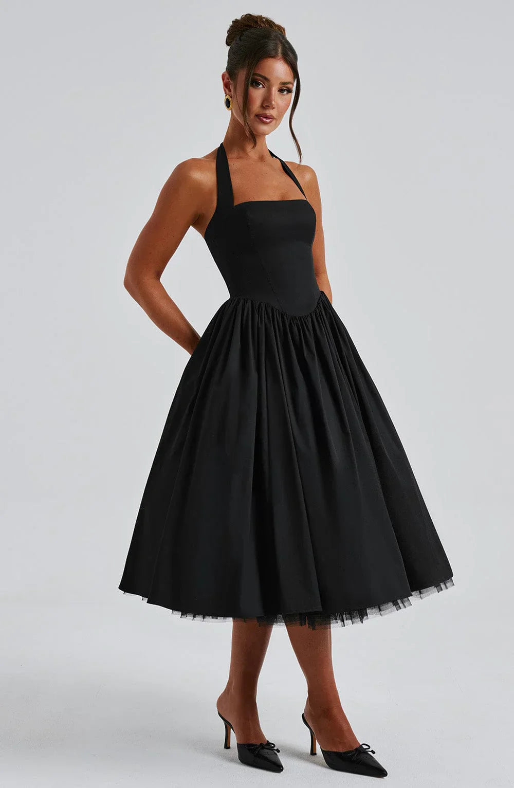 Cressida | Square Halter Midi Dress