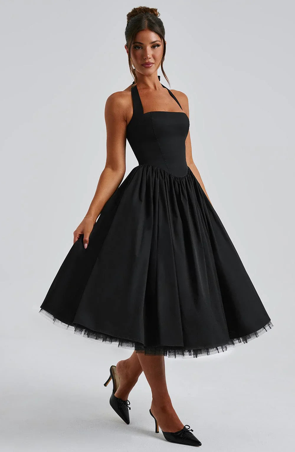 Cressida | Square Halter Midi Dress