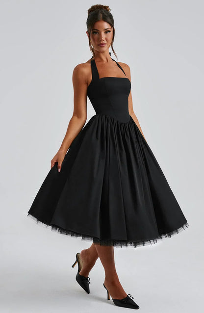 Cressida | Square Halter Midi Dress