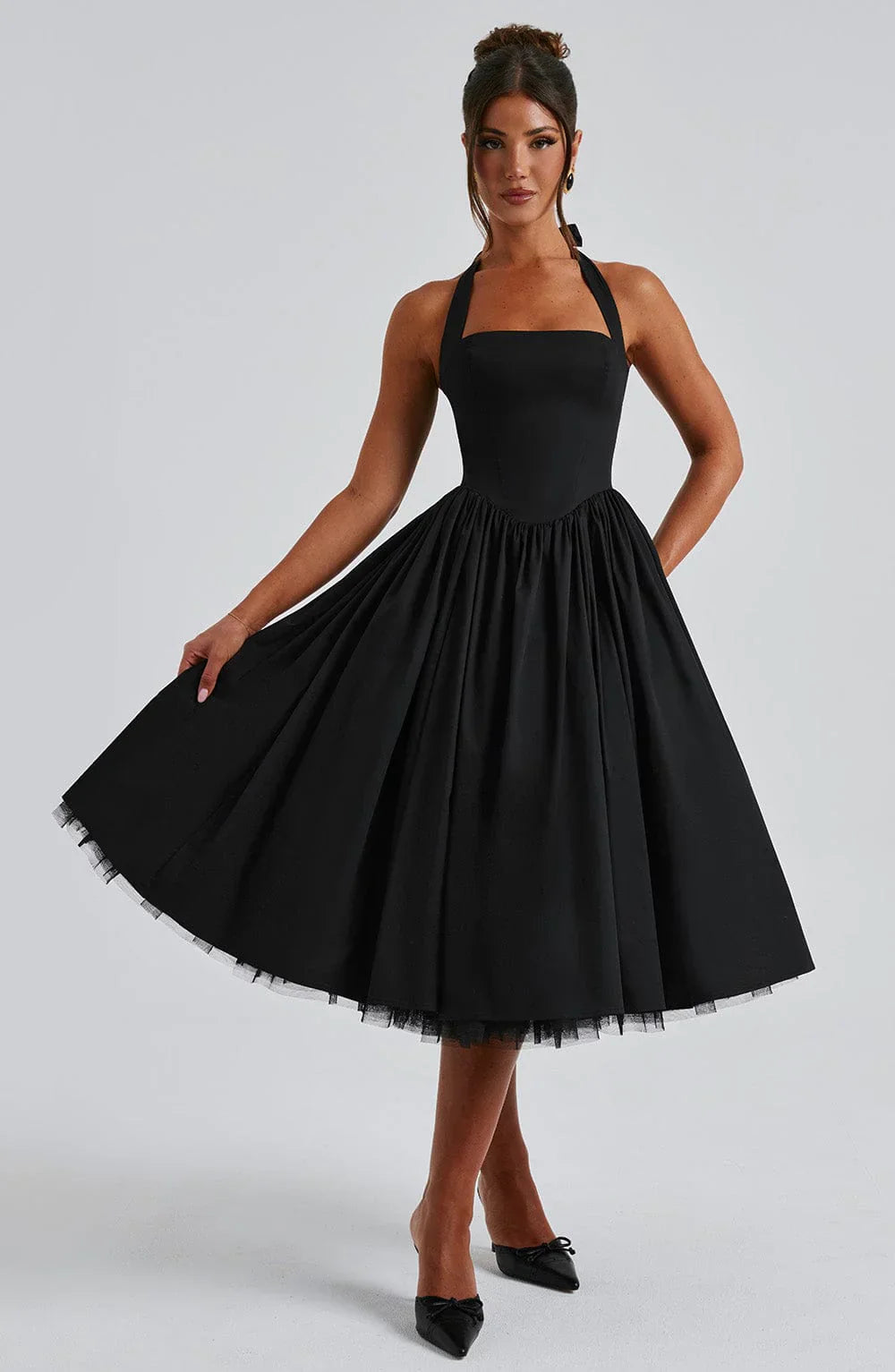 Cressida | Square Halter Midi Dress