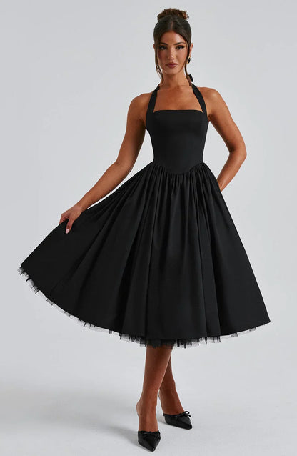 Cressida | Square Halter Midi Dress