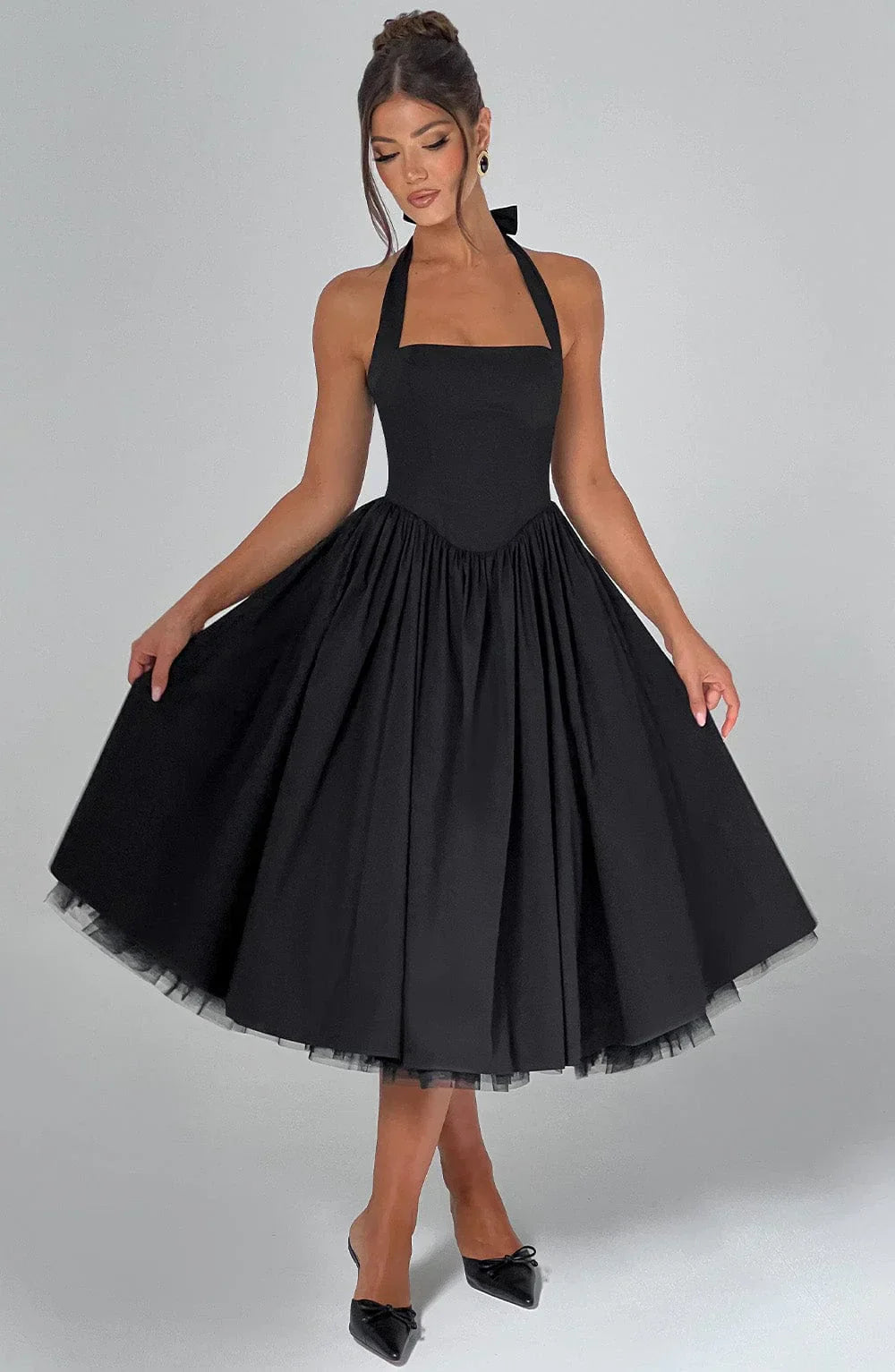 Cressida | Square Halter Midi Dress