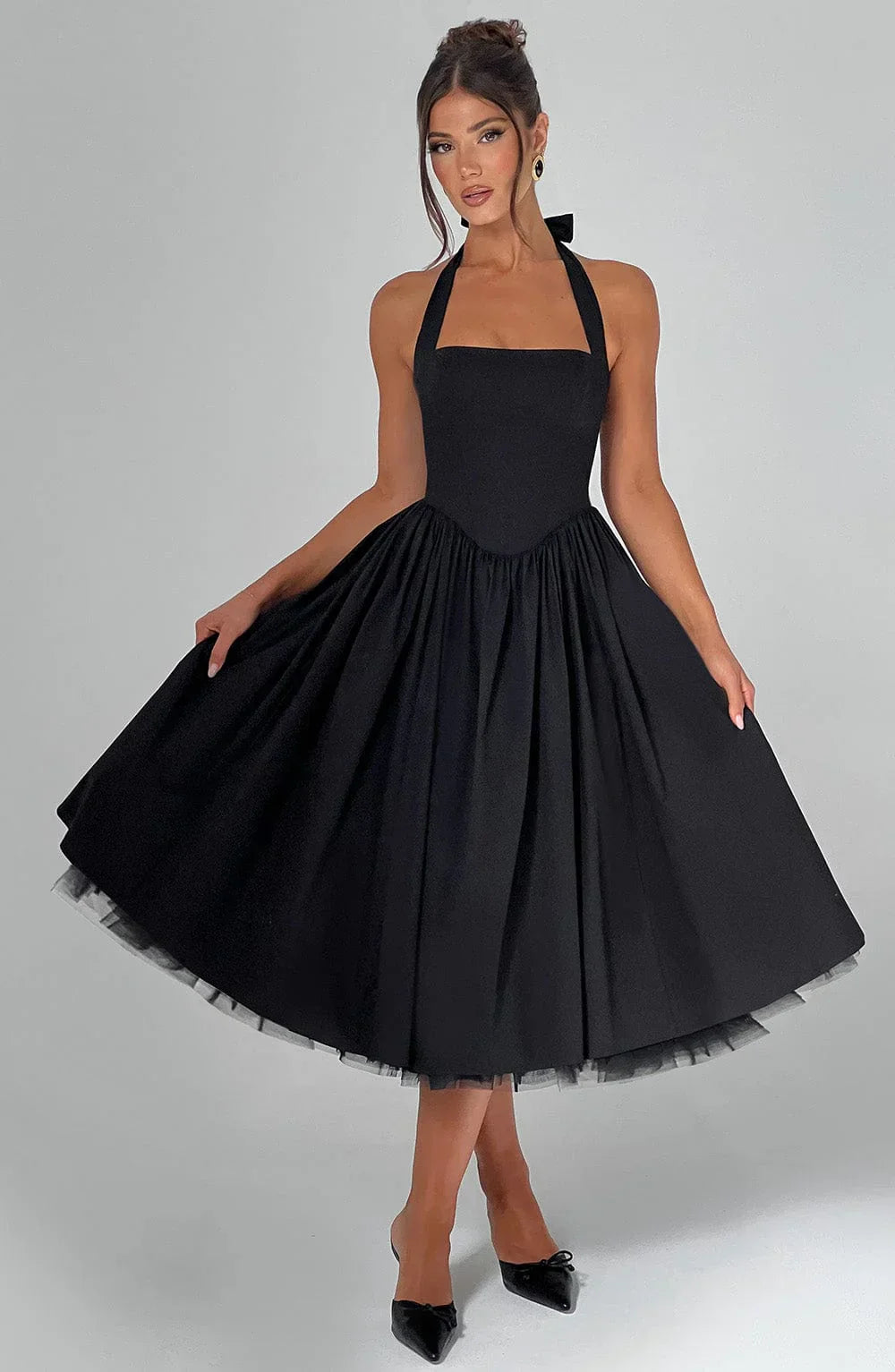 Cressida | Square Halter Midi Dress
