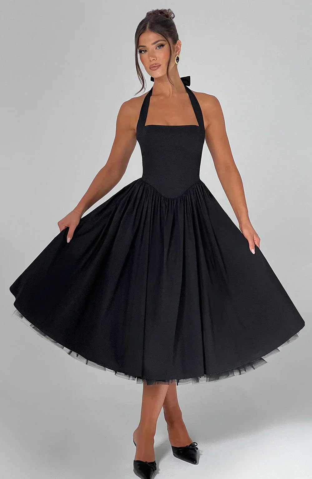 Cressida | Square Halter Midi Dress