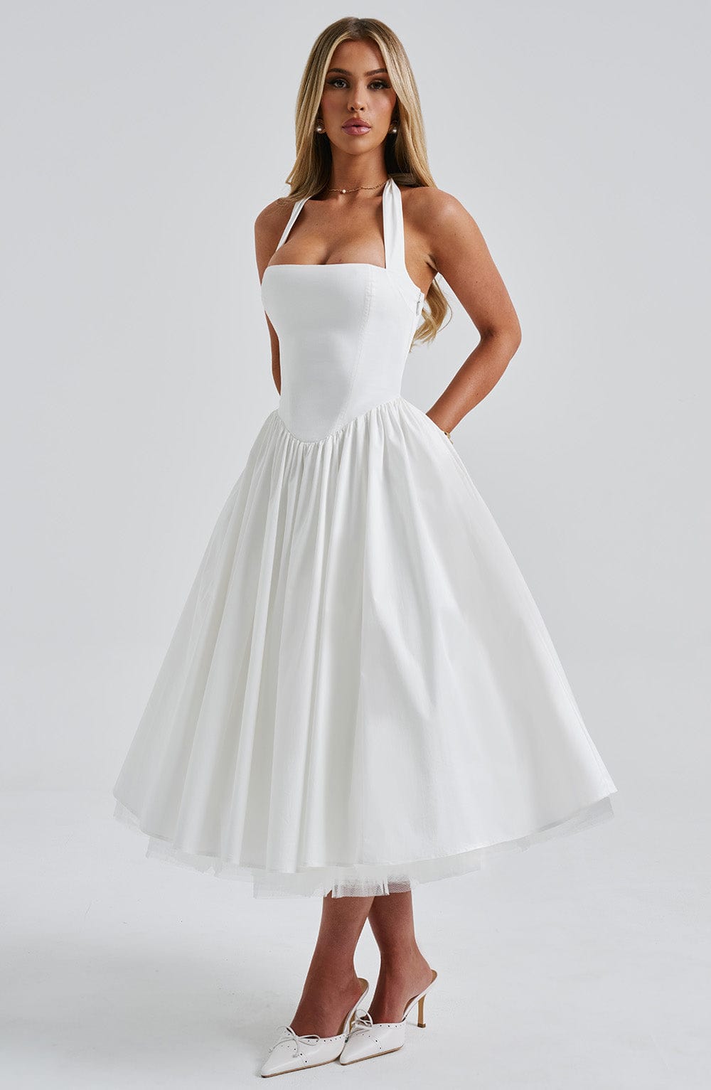 Cressida | Square Halter Midi Dress