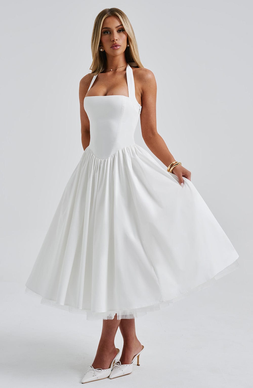 Cressida | Square Halter Midi Dress
