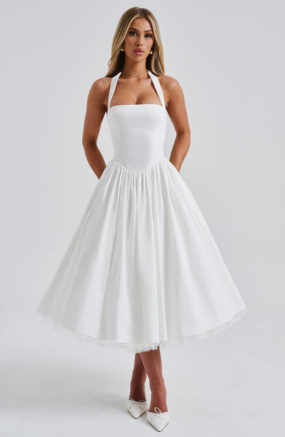 Cressida | Square Halter Midi Dress
