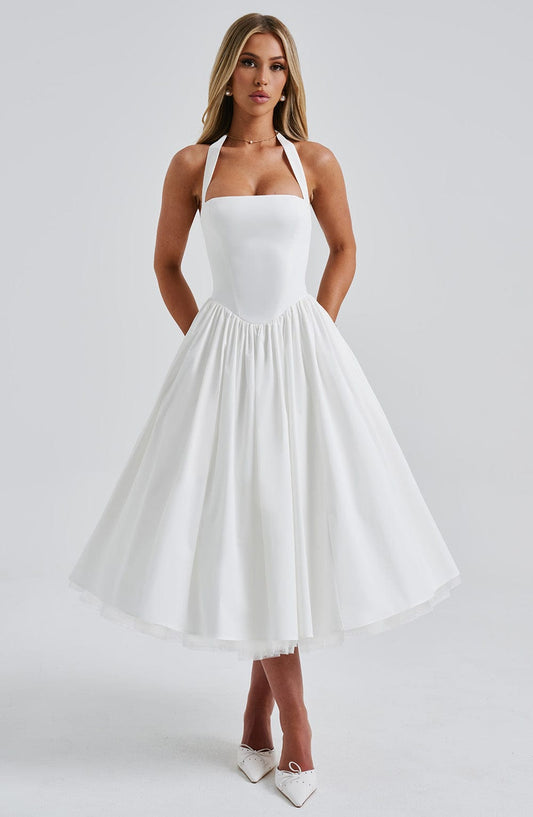 Cressida | Square Halter Midi Dress