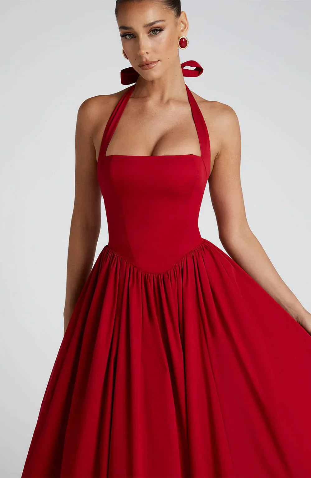 Cressida | Square Halter Midi Dress