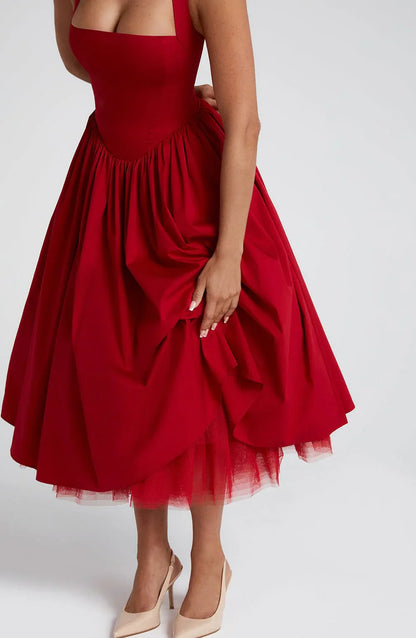 Cressida | Square Halter Midi Dress