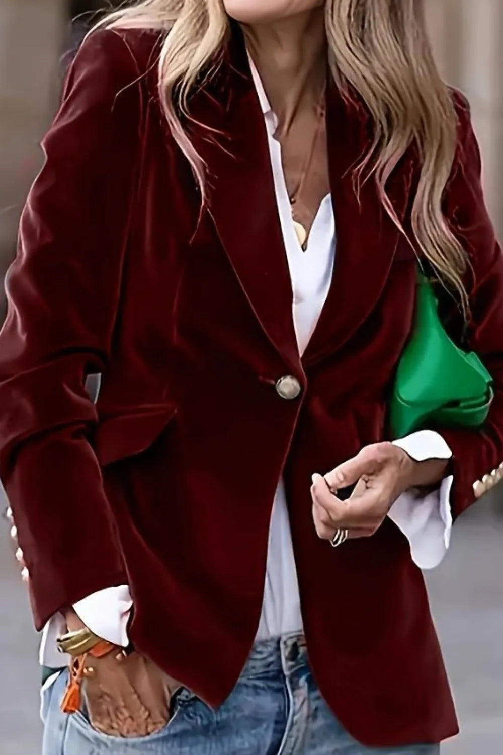 Vivienne | One-Button Lapel Collar Blazer