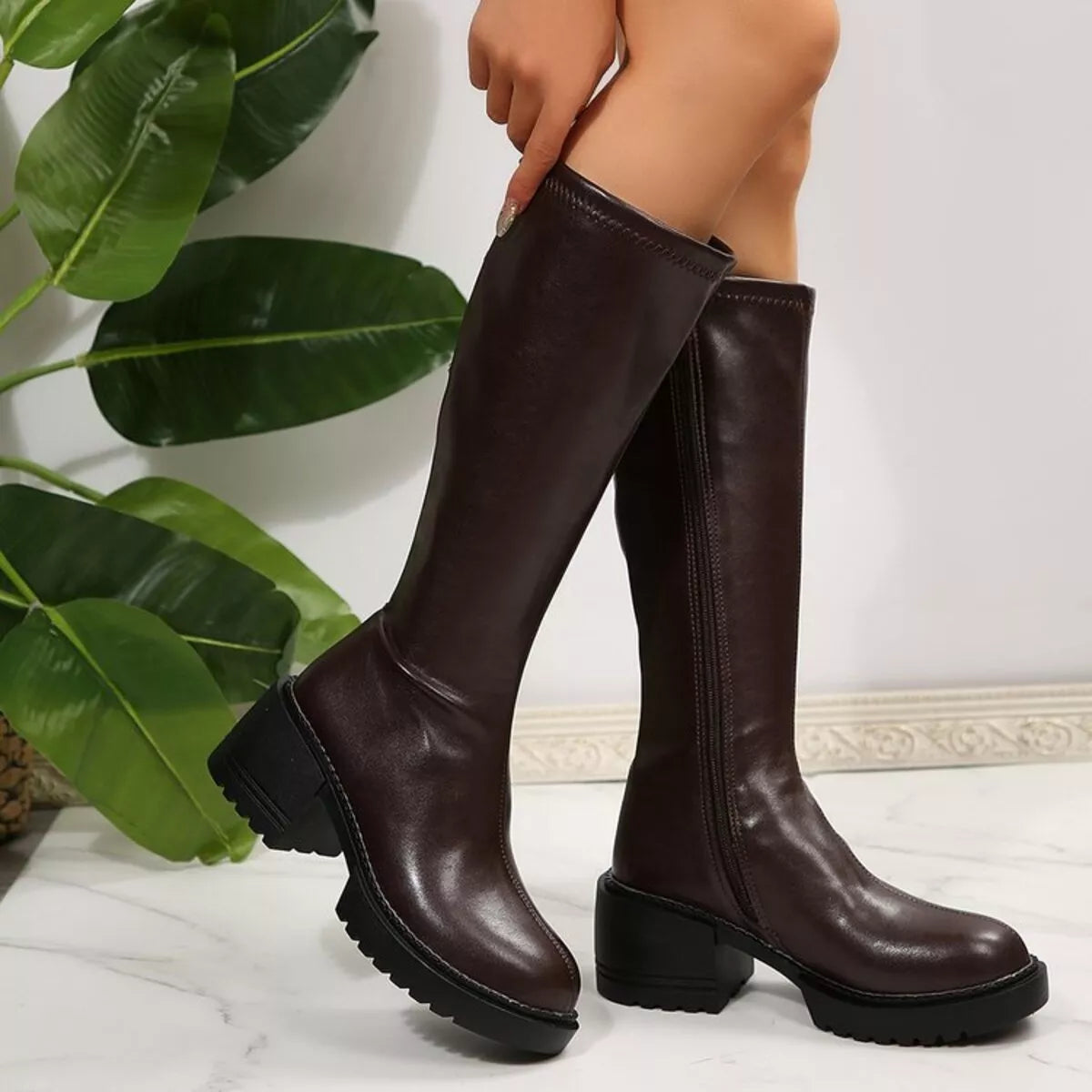 Noelle | Round Toe Block Heel Boots