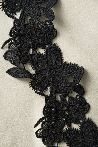 Diana | Asymmetric Lace Panel Midi Dress - Lora Toronto