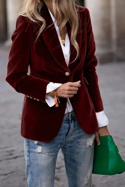 Vivienne | One-Button Lapel Collar Blazer