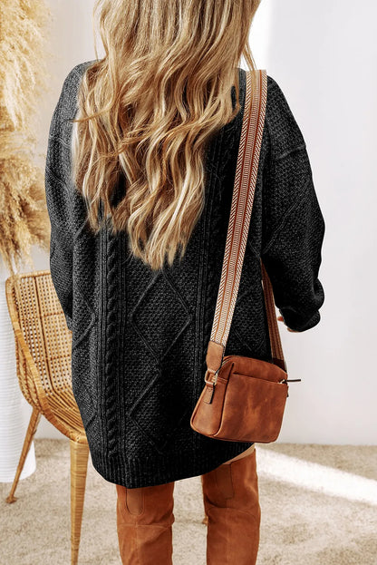 Marielle | Cable-Knit Round Neck Sweater Dress