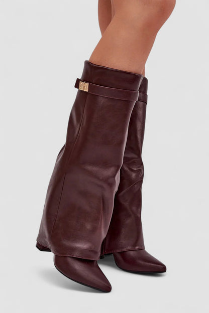 Alyce | Fold-Over Leather Boots