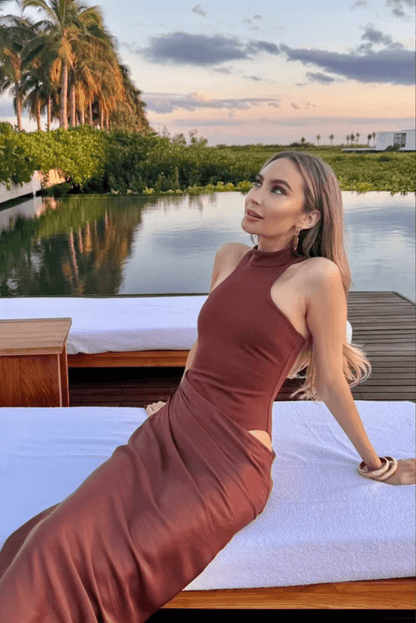 Faye | Asymmetrical Maxi Dress - Lora Toronto