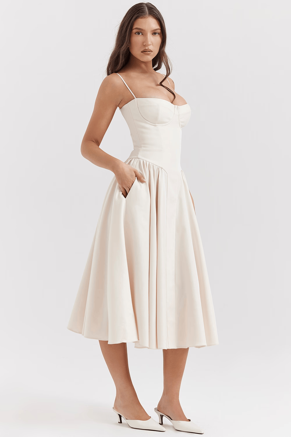 Felicity | Corset Midi Dress - Lora Toronto