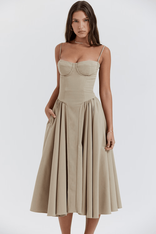 Felicity | Corset Midi Dress - Lora Toronto
