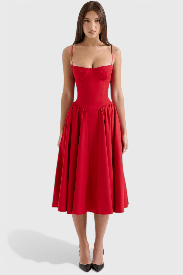 Felicity | Corset Midi Dress - Lora Toronto