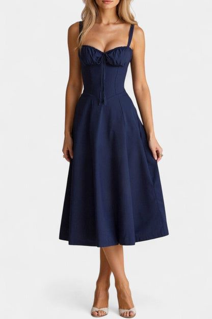 Flora | Corset A - Line Midi Dress - Lora Toronto