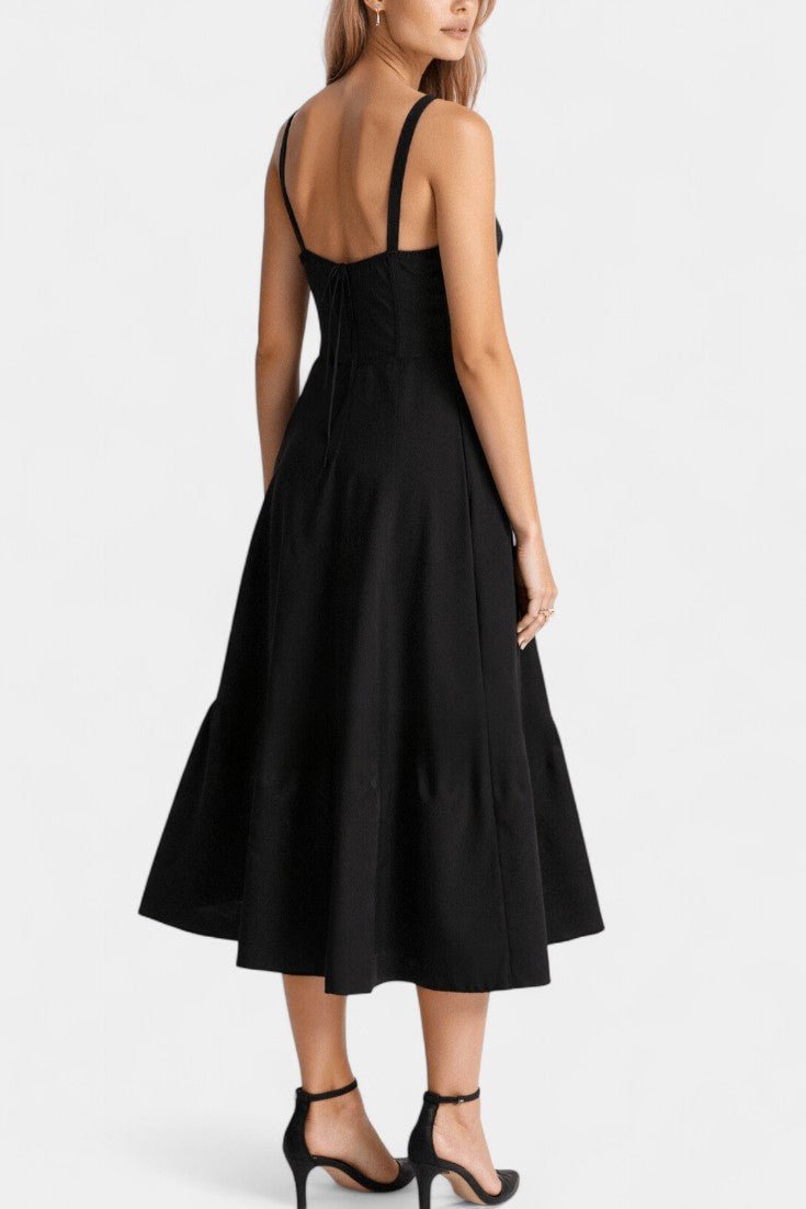 Flora | Corset A - Line Midi Dress - Lora Toronto