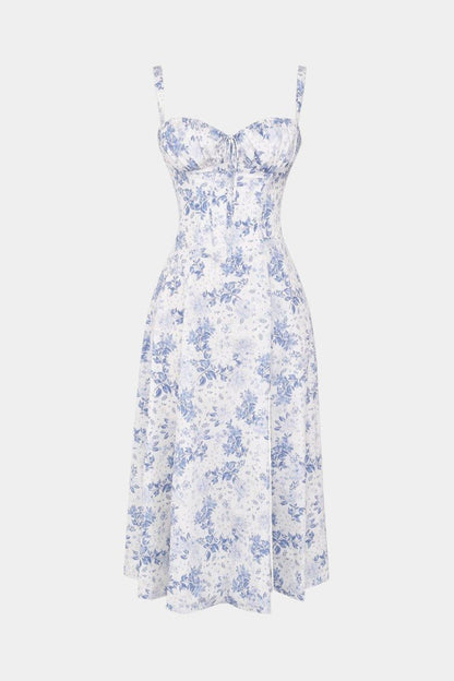 Flora | Corset A - Line Midi Dress - Lora Toronto