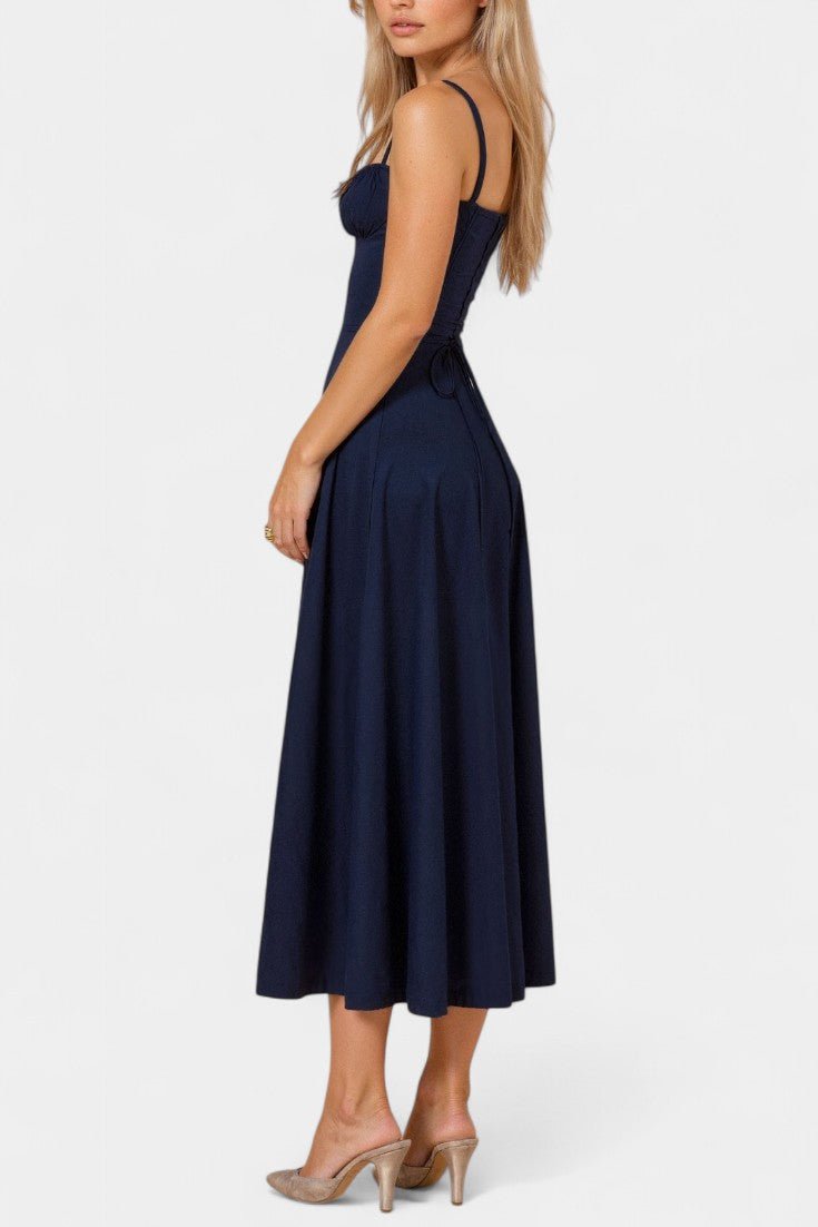Flora | Corset A - Line Midi Dress - Lora Toronto