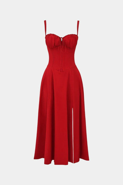 Flora | Corset A - Line Midi Dress - Lora Toronto
