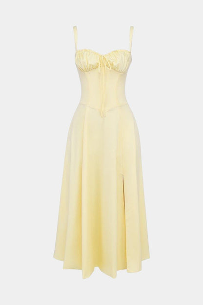 Flora | Corset A - Line Midi Dress - Lora Toronto