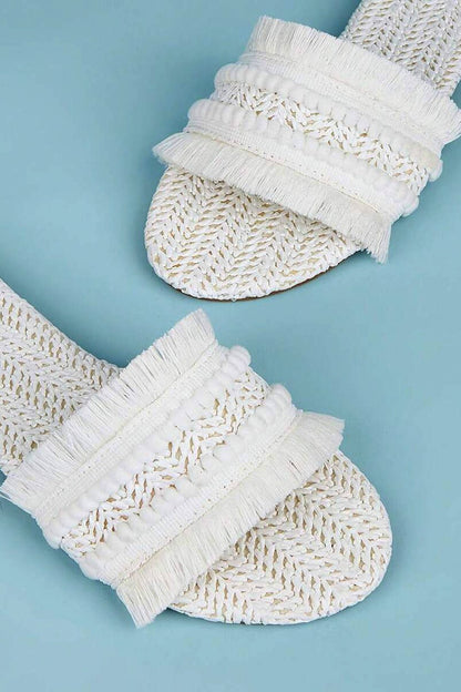 Fringe Slippers - Lora Toronto