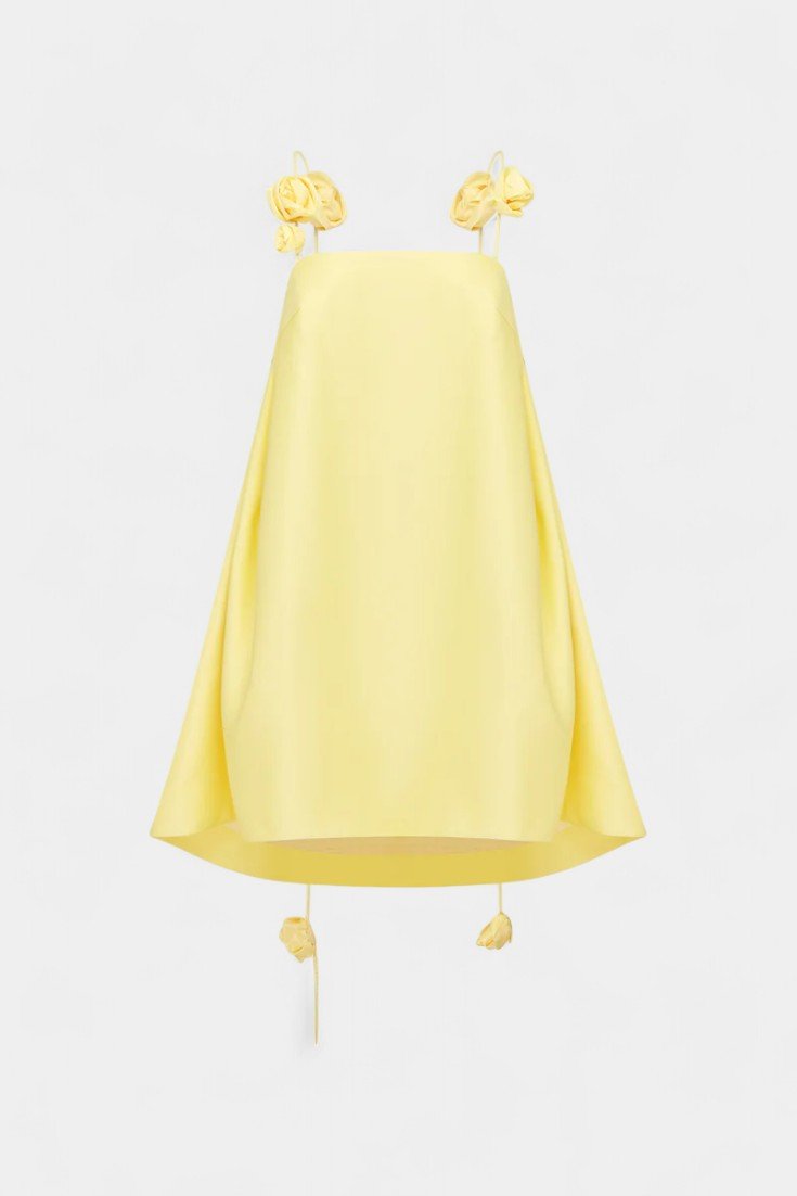 Hedda | Rose Detail Spaghetti Strap Mini Dress - Lora Toronto