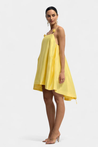 Hedda | Rose Detail Spaghetti Strap Mini Dress - Lora Toronto