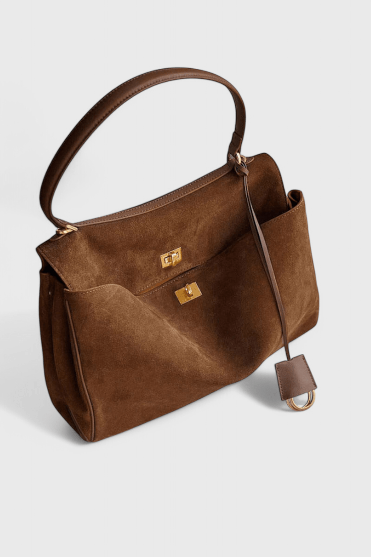 Henna Suede Shoulder Bag - Lora Toronto