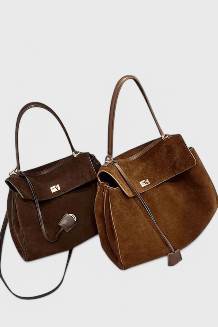 Henna Suede Shoulder Bag - Lora Toronto