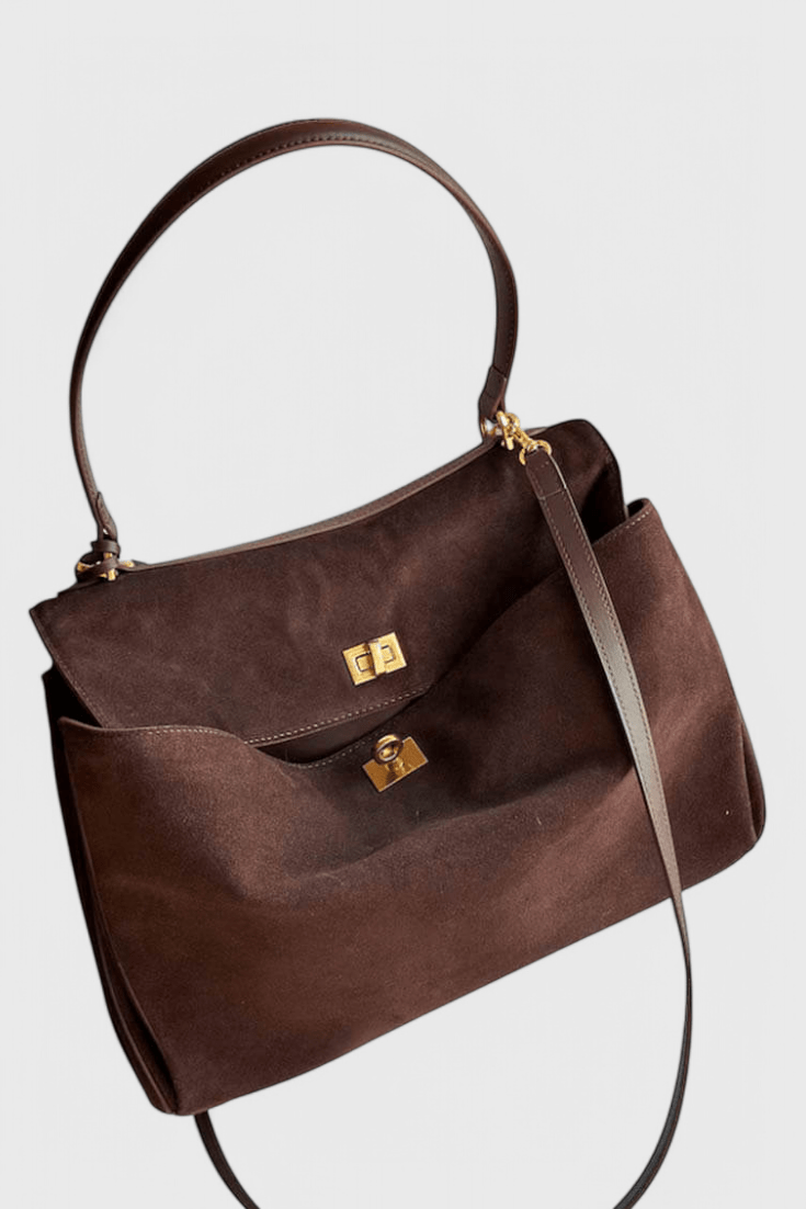 Henna Suede Shoulder Bag - Lora Toronto