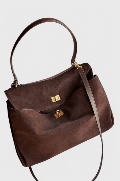 Henna Suede Shoulder Bag - Lora Toronto