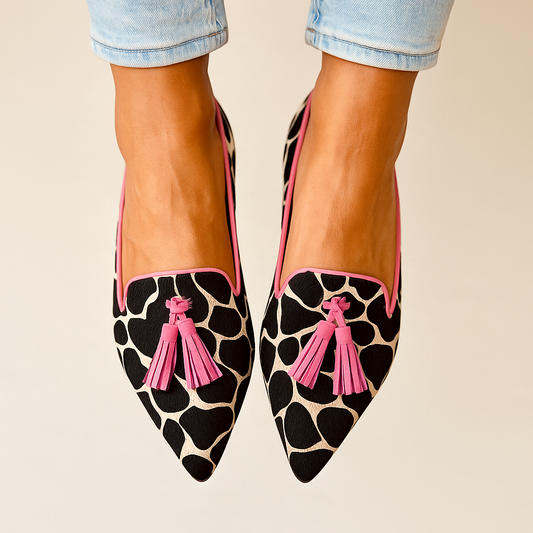 Camilla | Tassel Animal-Print Loafers