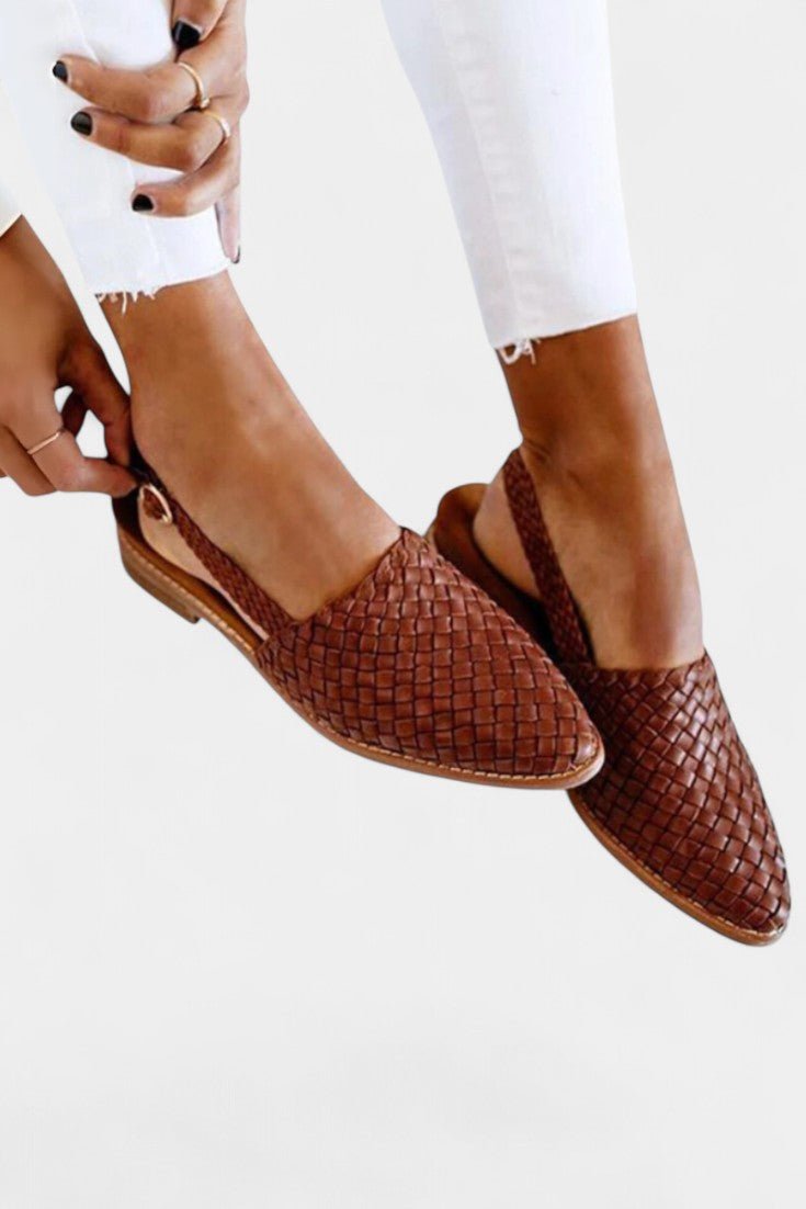 Isadora Handwoven Slingback Flats - Lora Toronto
