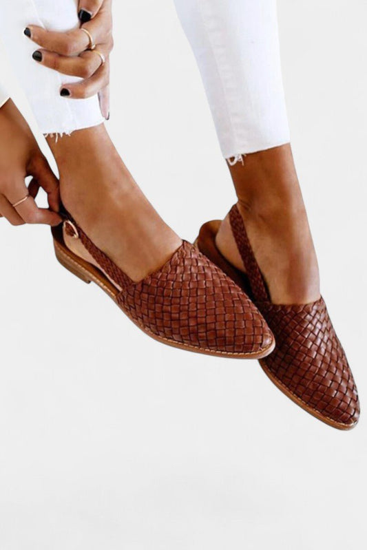 Isadora Handwoven Slingback Flats - Lora Toronto