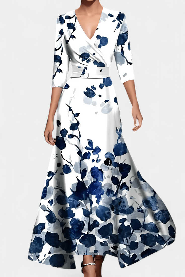 Lauren | Floral Maxi Wrap Dress - Lora Toronto