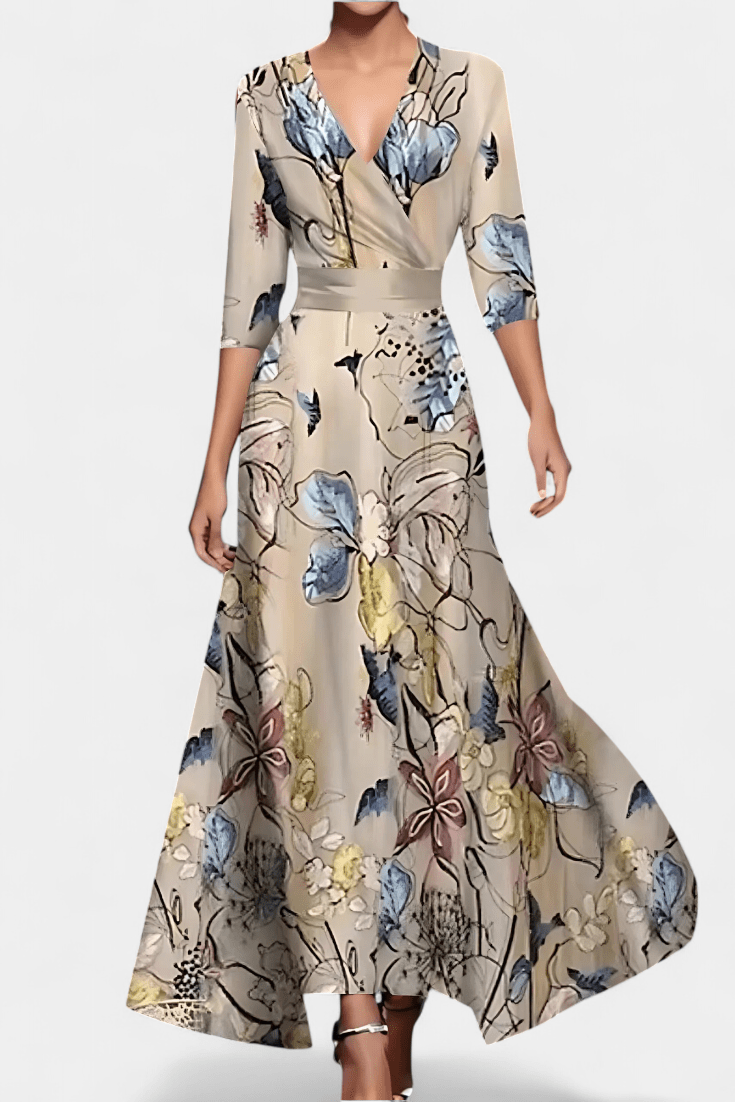 Lauren | Floral Maxi Wrap Dress - Lora Toronto