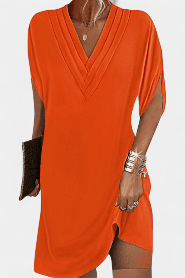Lesley Elegant V - Neck Shift Dress - Lora Toronto