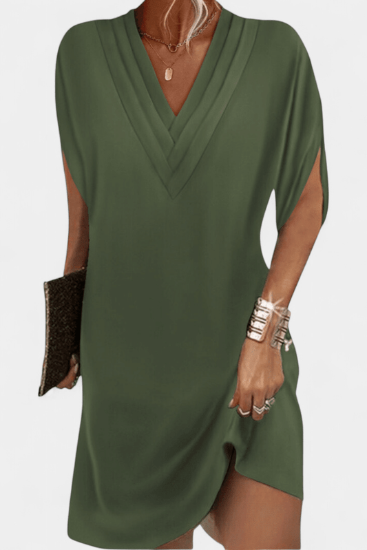 Lesley Elegant V - Neck Shift Dress - Lora Toronto